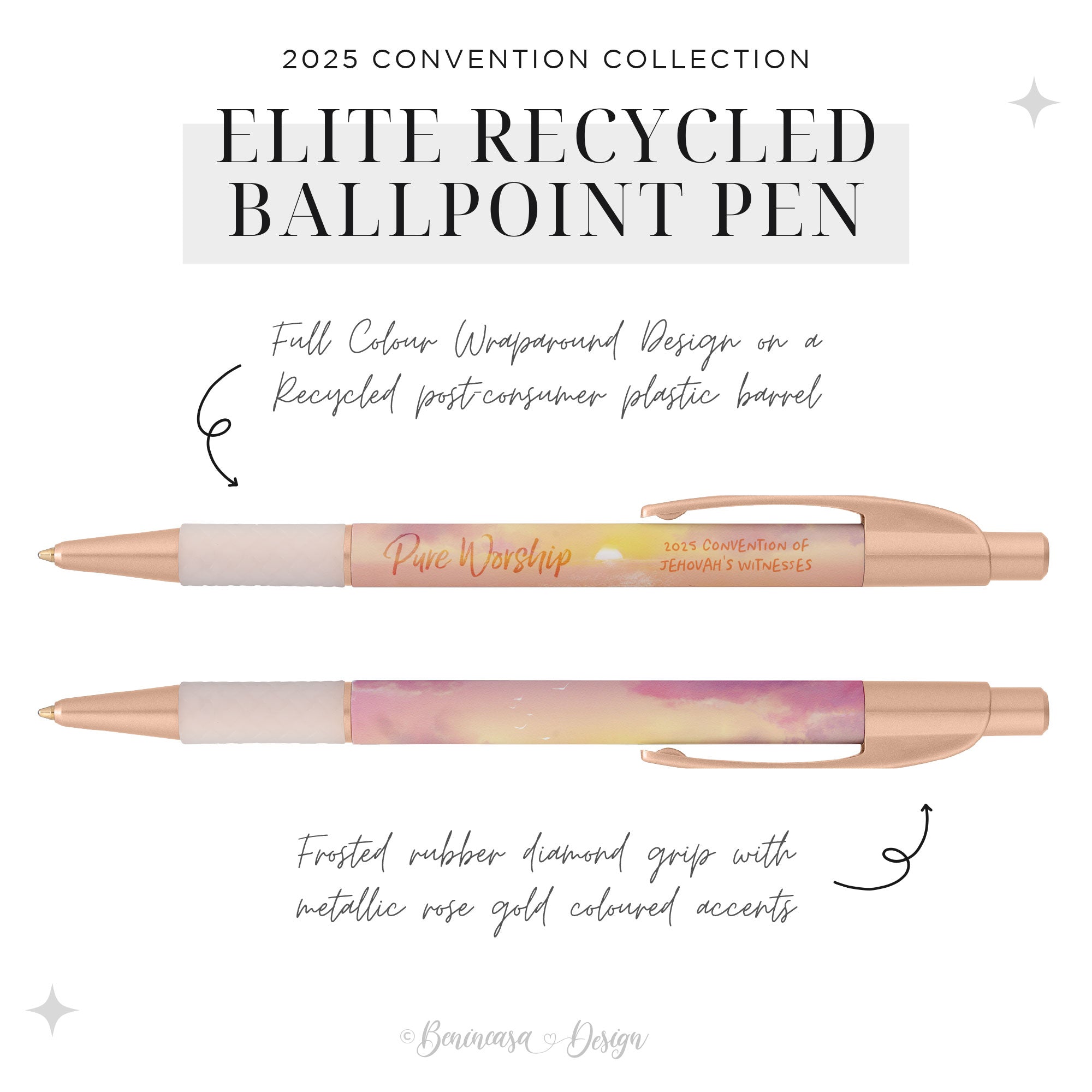 Elite Recycled Plastic Metallic Ballpoint Pen: 2025 “Pure Worship" Convention