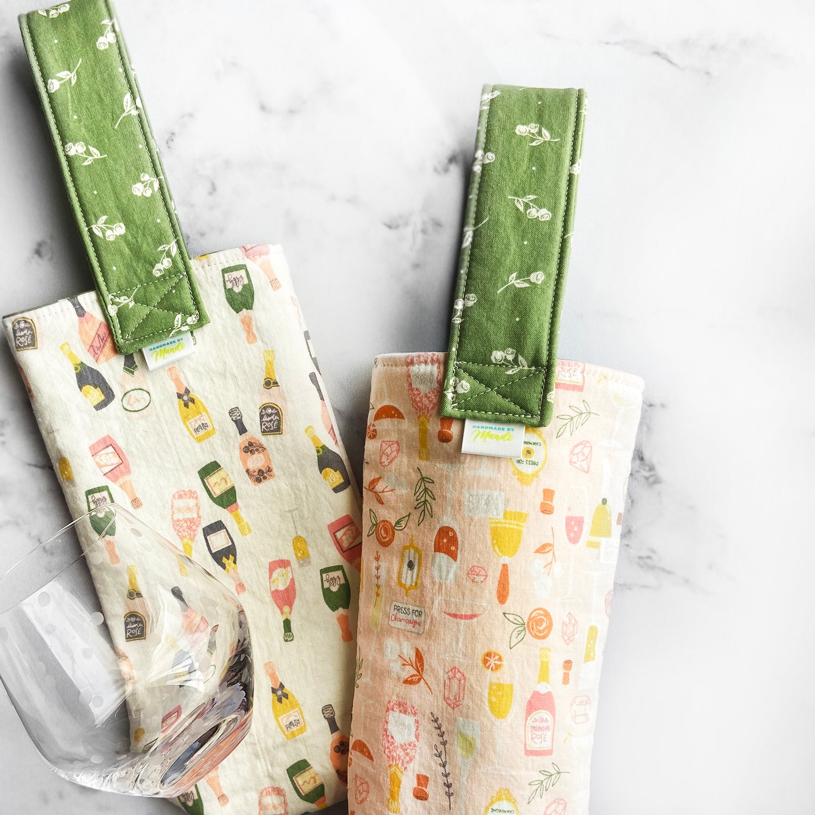 "Prosecco Party" Reversible Insulated Wine Tote