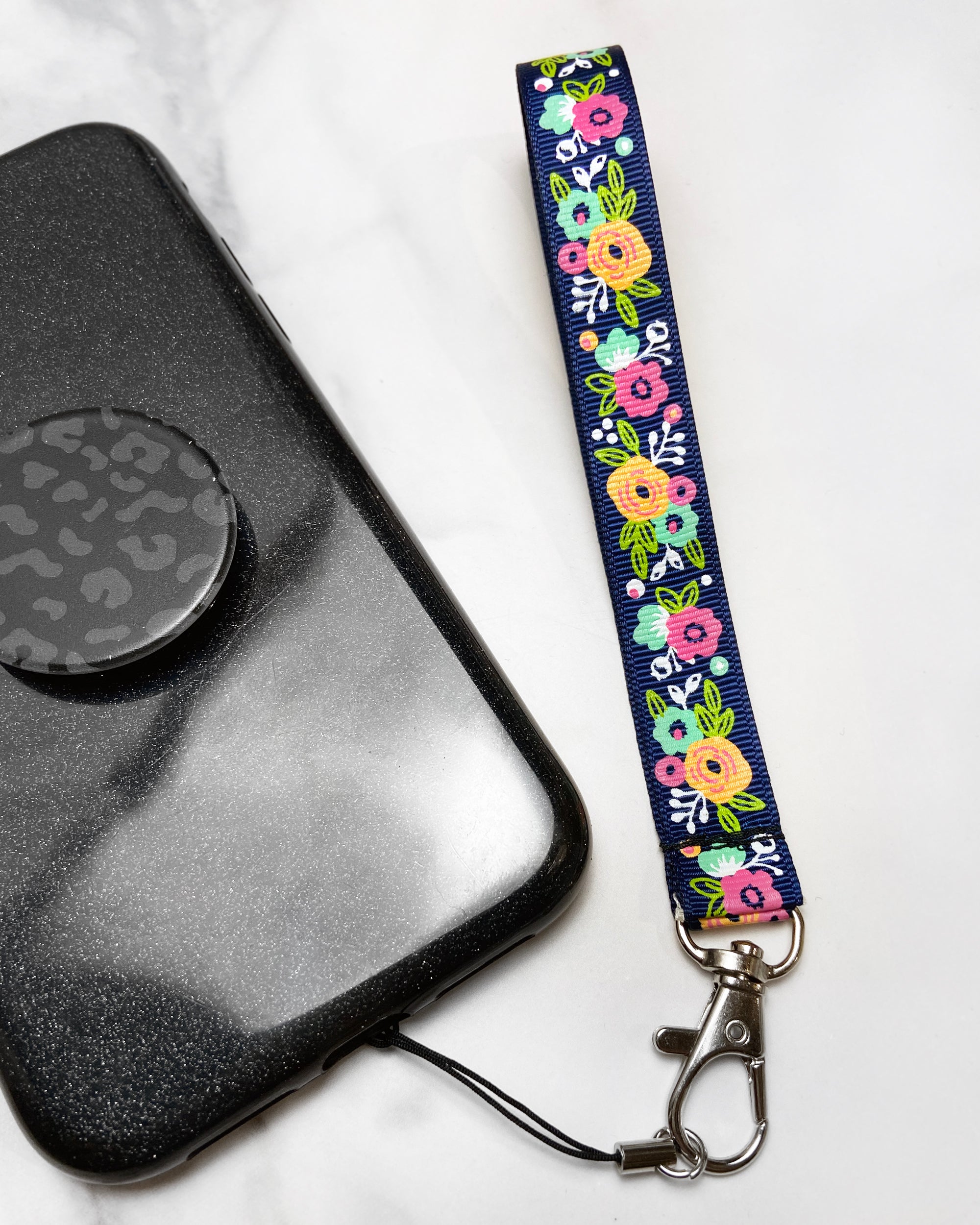 Anti-Theft Phone Wristlet – Navy Floral