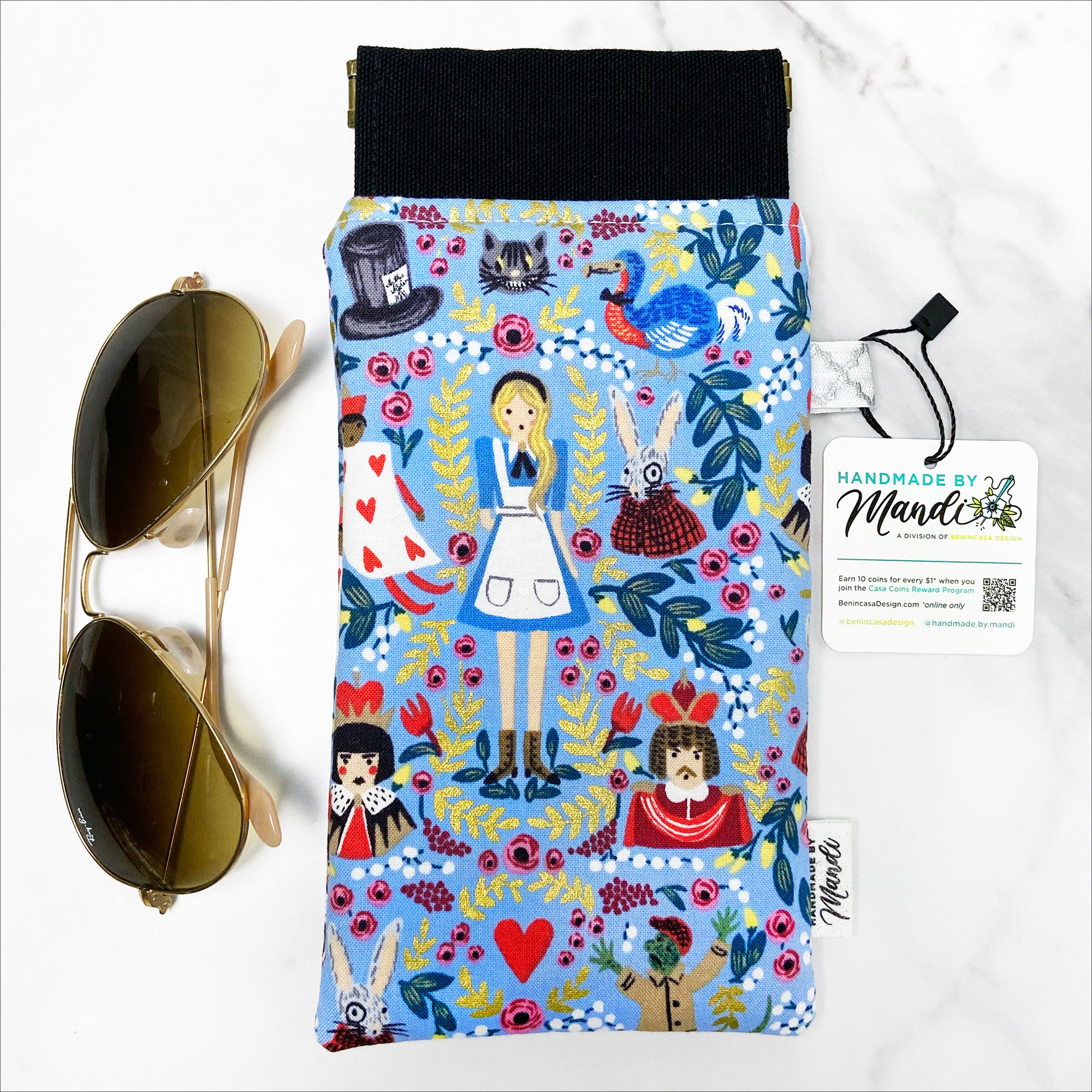 Rifle Paper Co. Wonderland "Alice" (Metallic) Snappy Glasses Case
