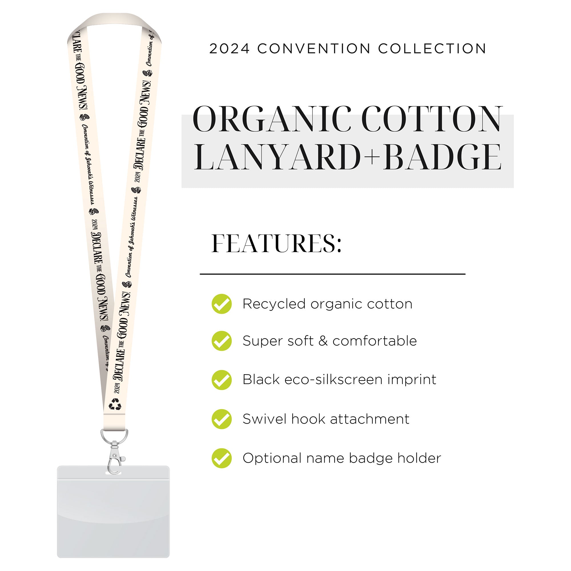 Eco Organic Cotton Lanyard: 2024 “Declare the Good News!”