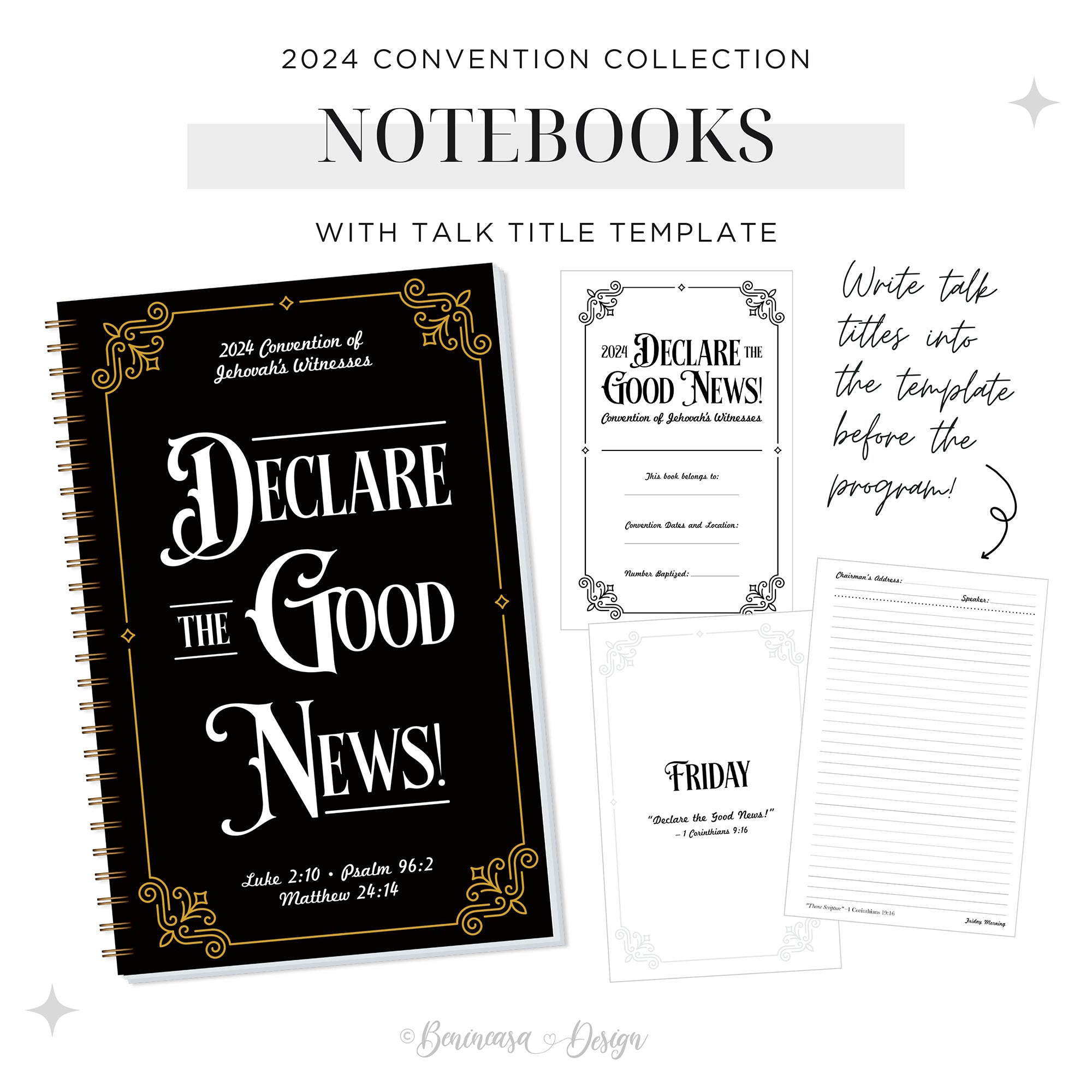 Notebook w/ Template: 2024 “Declare the Good News”!