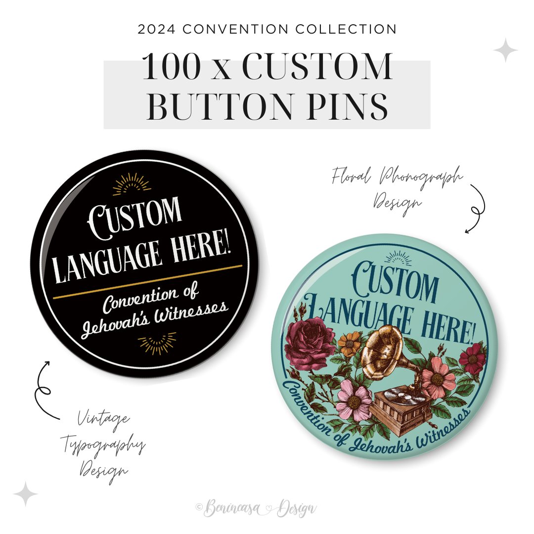 Custom Language 100-Pack Button Pins: 2024 “Declare the Good News!”
