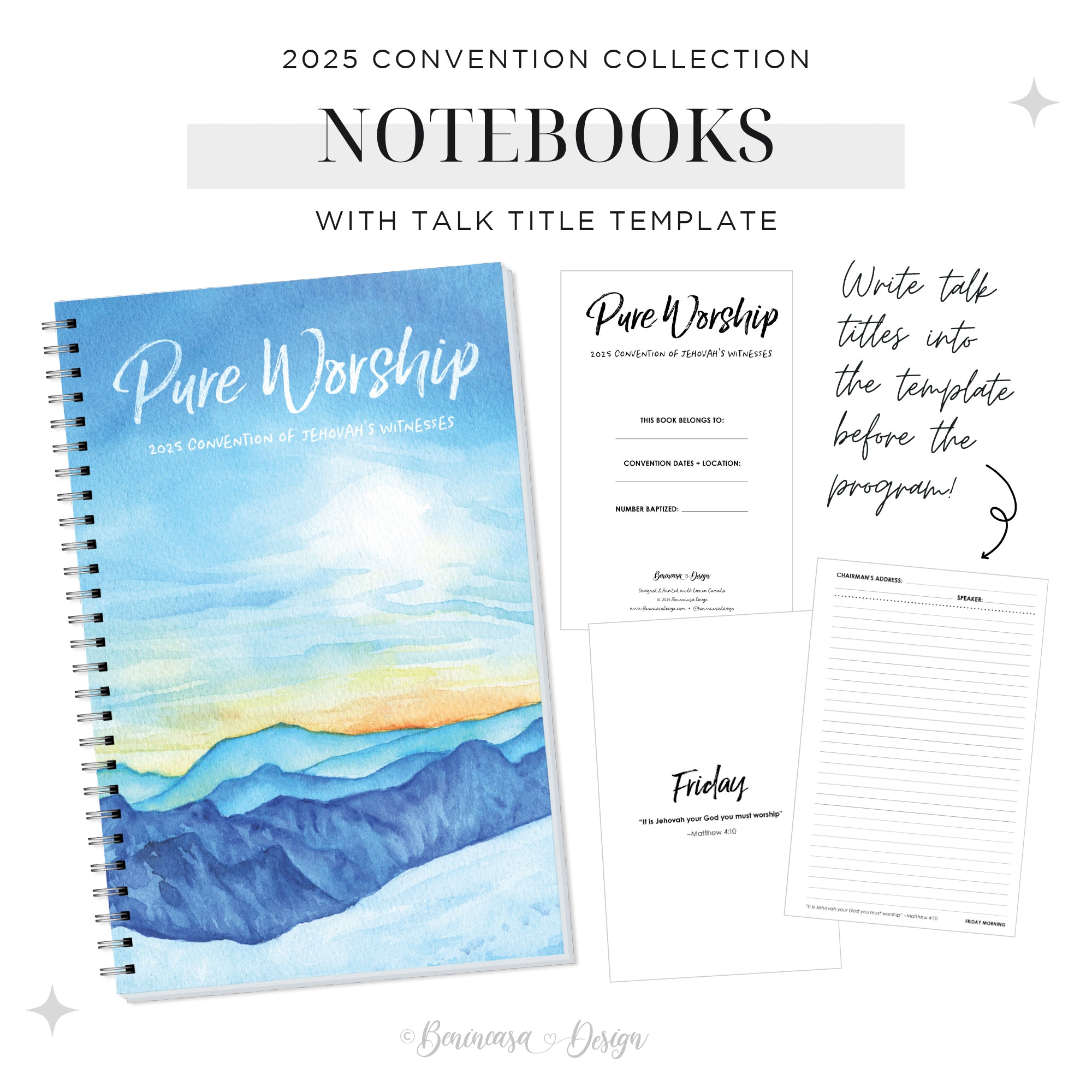 Notebook w/ Template: 2025 “Pure Worship” Convention