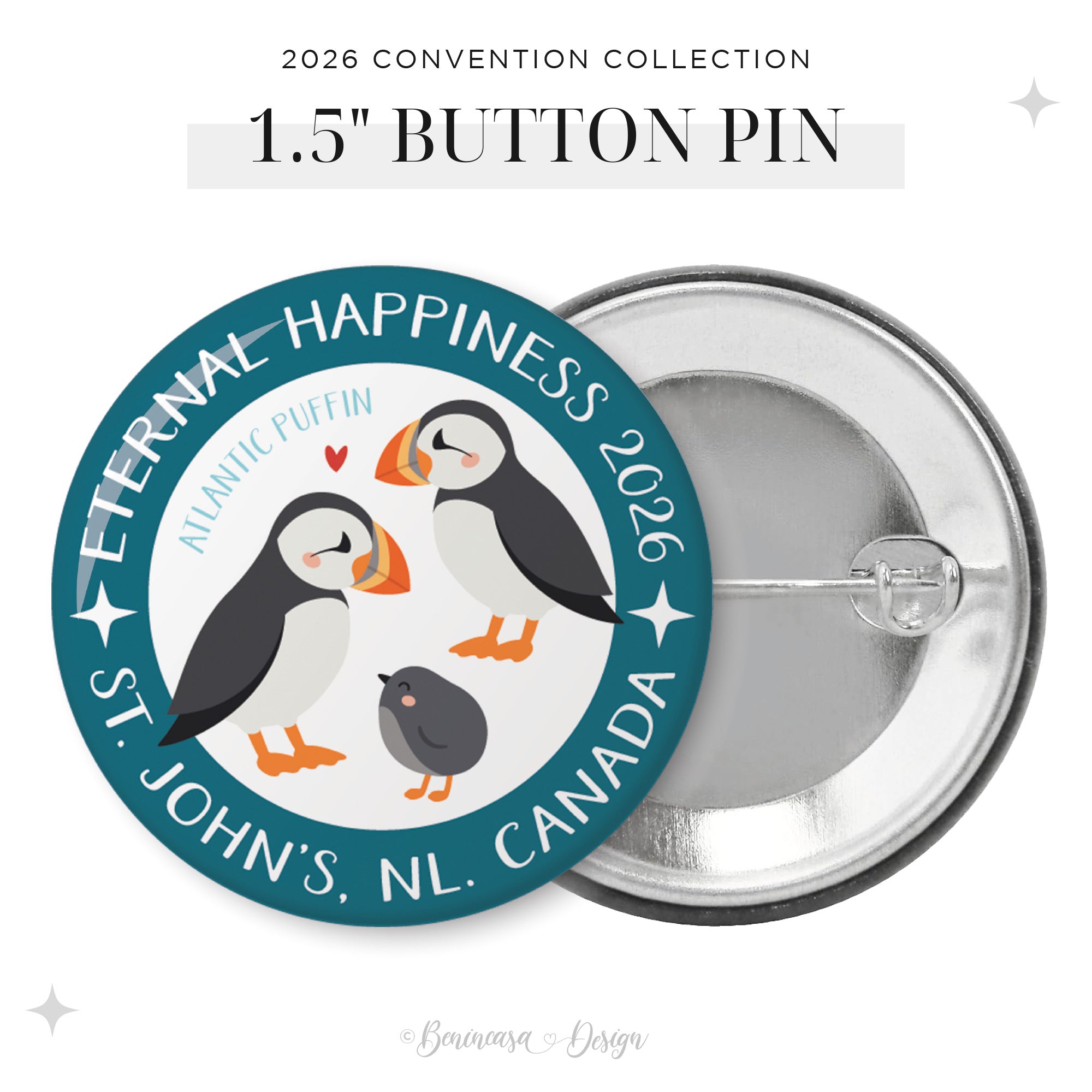 Button Pins (Pack of 25 / Design) – 2026 “Eternal Happiness"