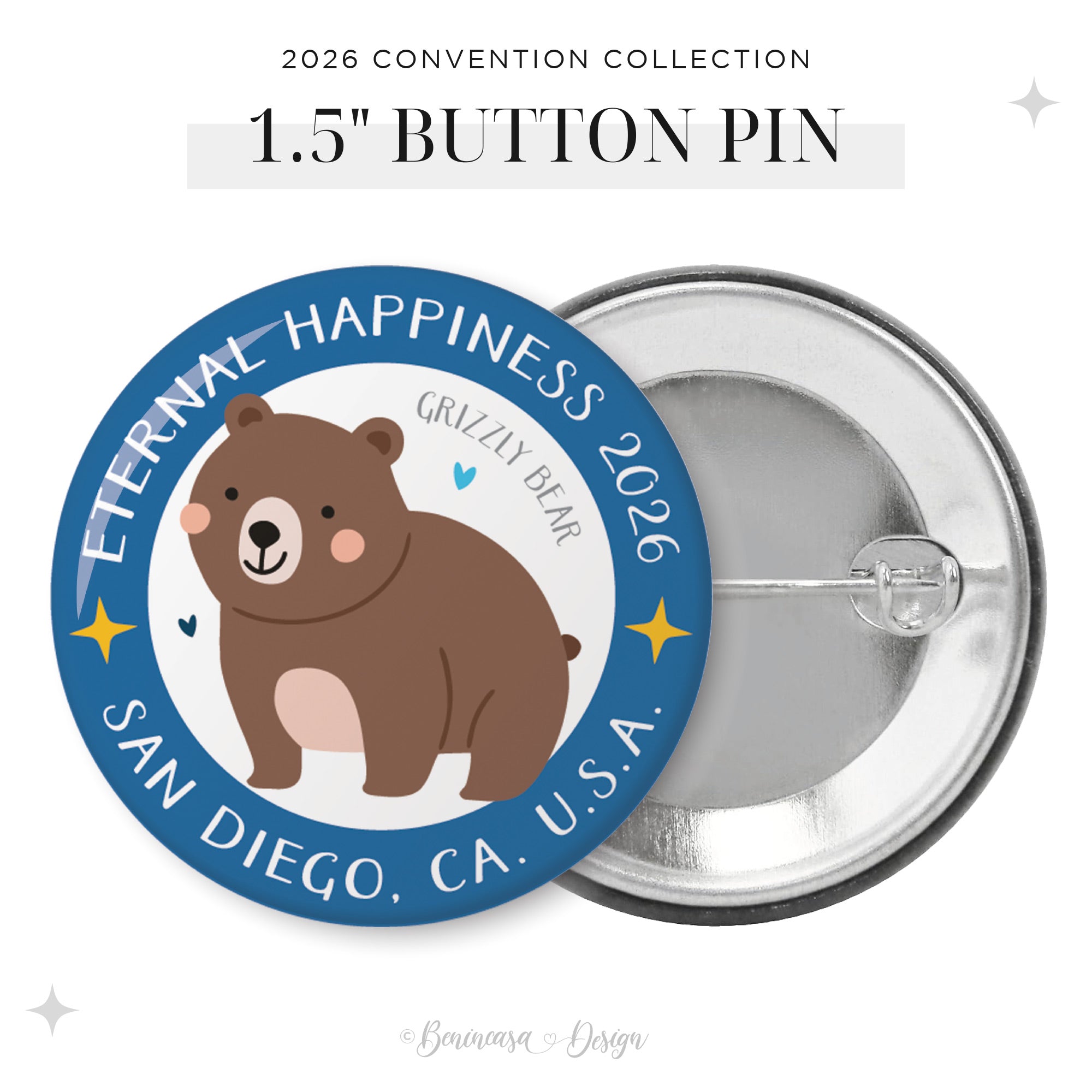 Button Pins (Pack of 25 / Design) – 2026 “Eternal Happiness"
