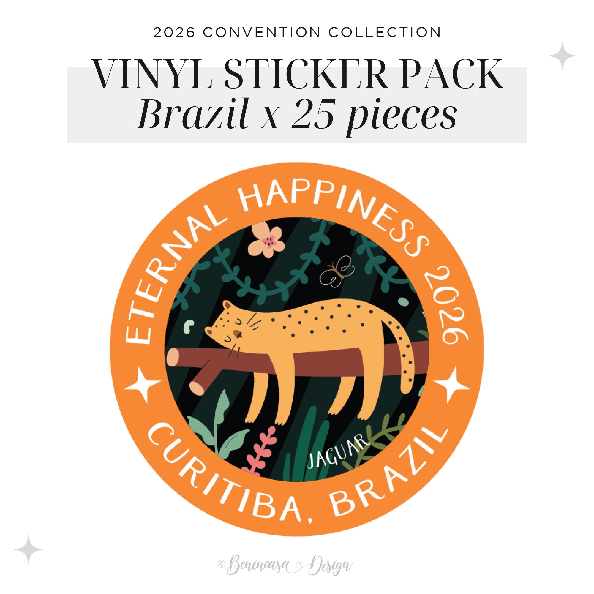 Vinyl Stickers (Pack of 25 / Design) – 2026 “Eternal Happiness"