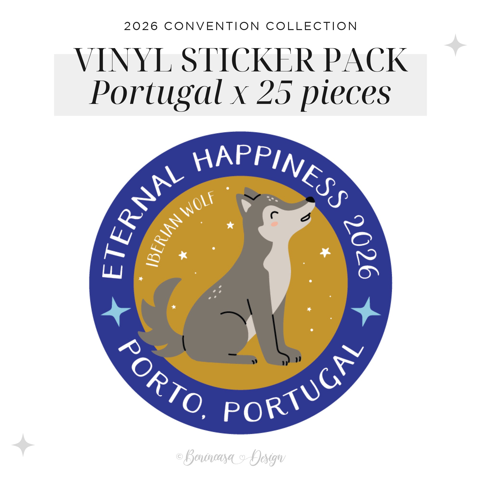 Vinyl Stickers (Pack of 25 / Design) – 2026 “Eternal Happiness"