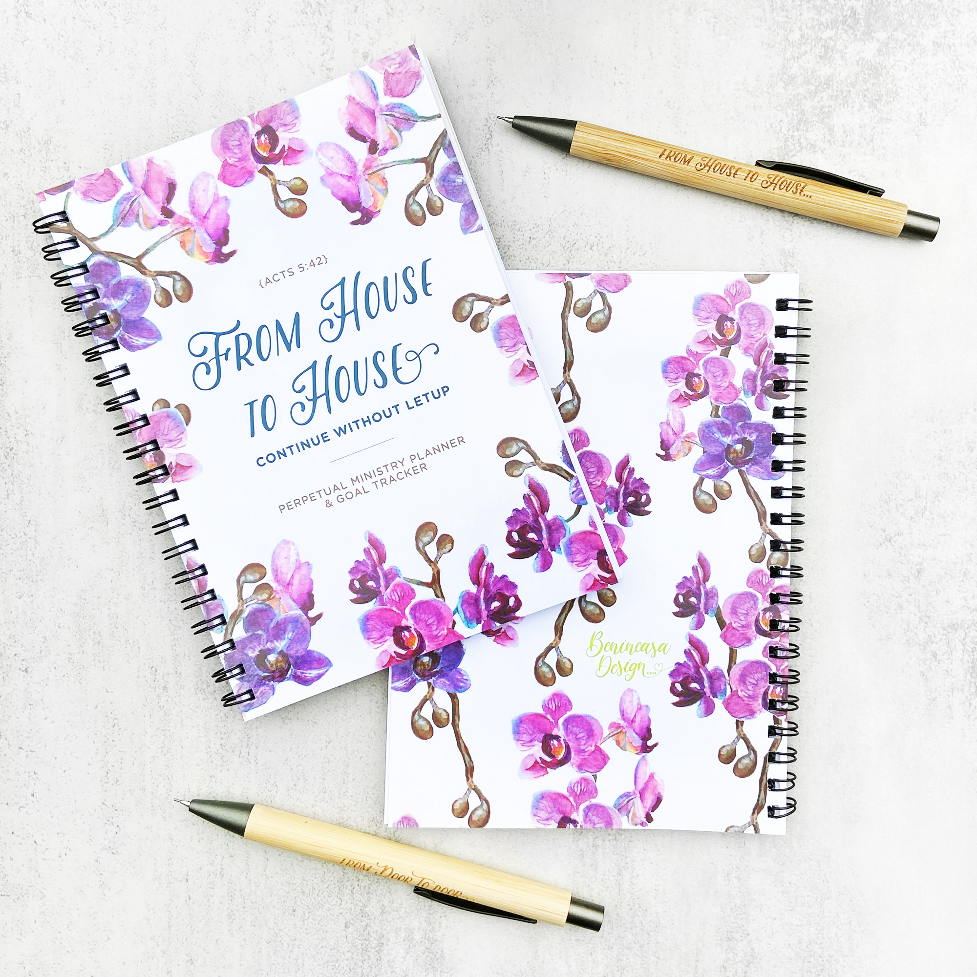 Perpetual Ministry Planner & Goal Tracker – Extended Pocket Edition (Orchids)