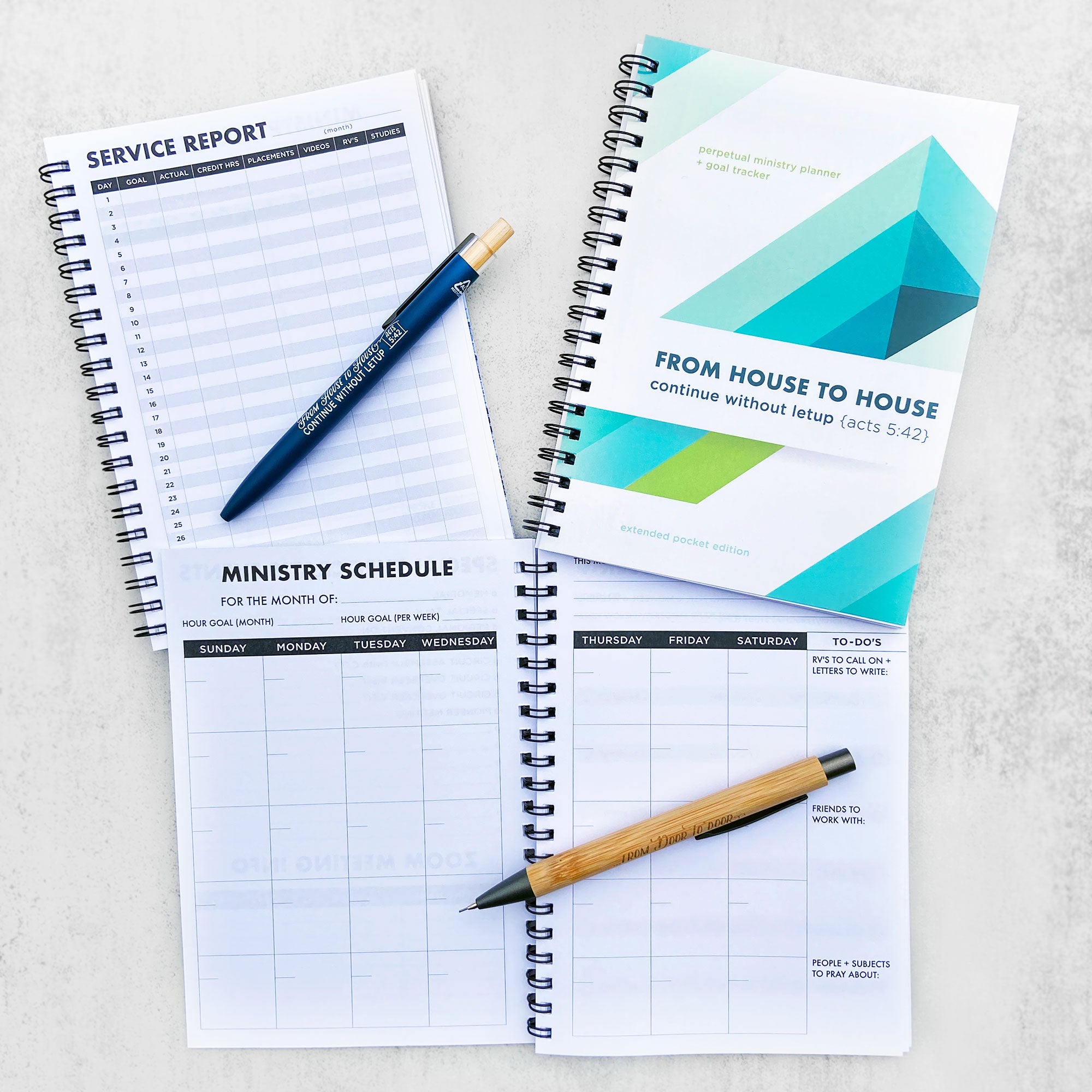 Perpetual Ministry Planner & Goal Tracker – Extended Pocket Edition (Geometric)