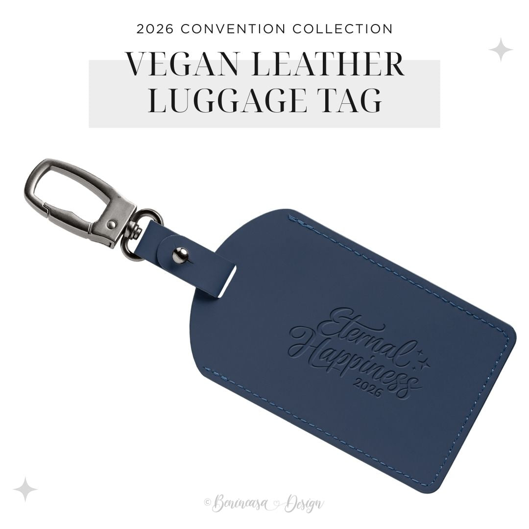 Vegan Leather Luggage Tag – 2026 “Eternal Happiness"