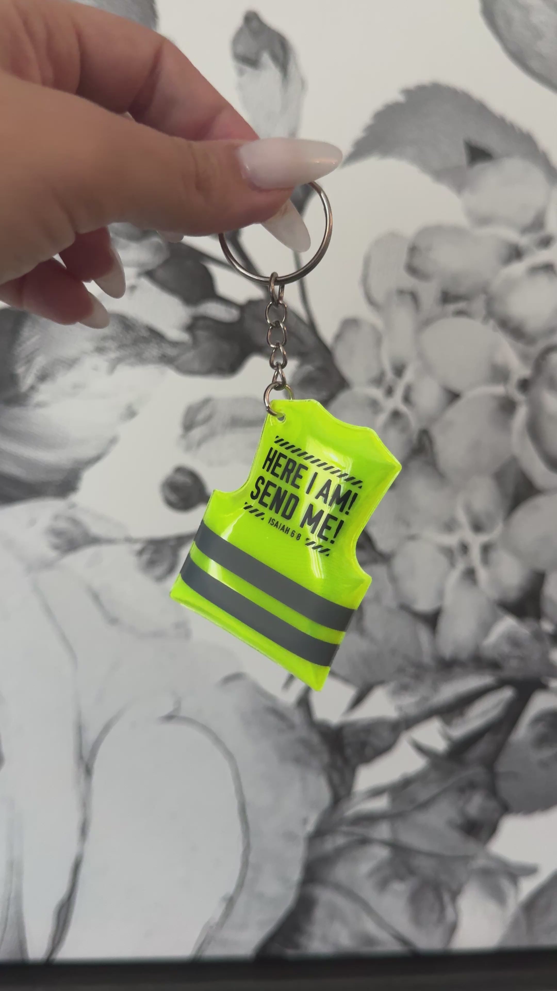 Reflective Safety Vest Keychain – Isaiah 6:8