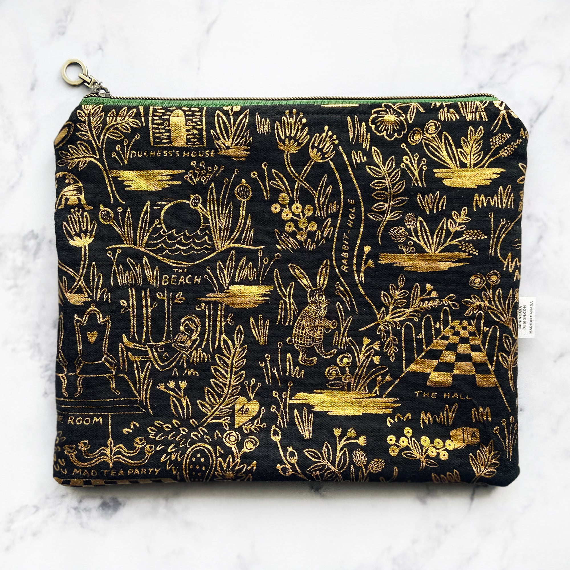 SPECIAL EDITION Rifle Paper Co. Wonderland "Enchanted Forest" (Metallic) Zippered Carry-All Pouch (Large)