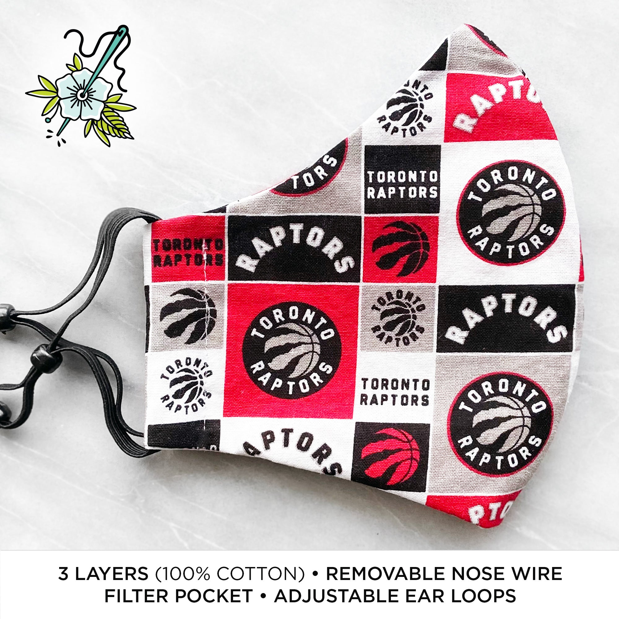 LIMITED EDITION Raptors (Multi) Deluxe Olson Face Mask