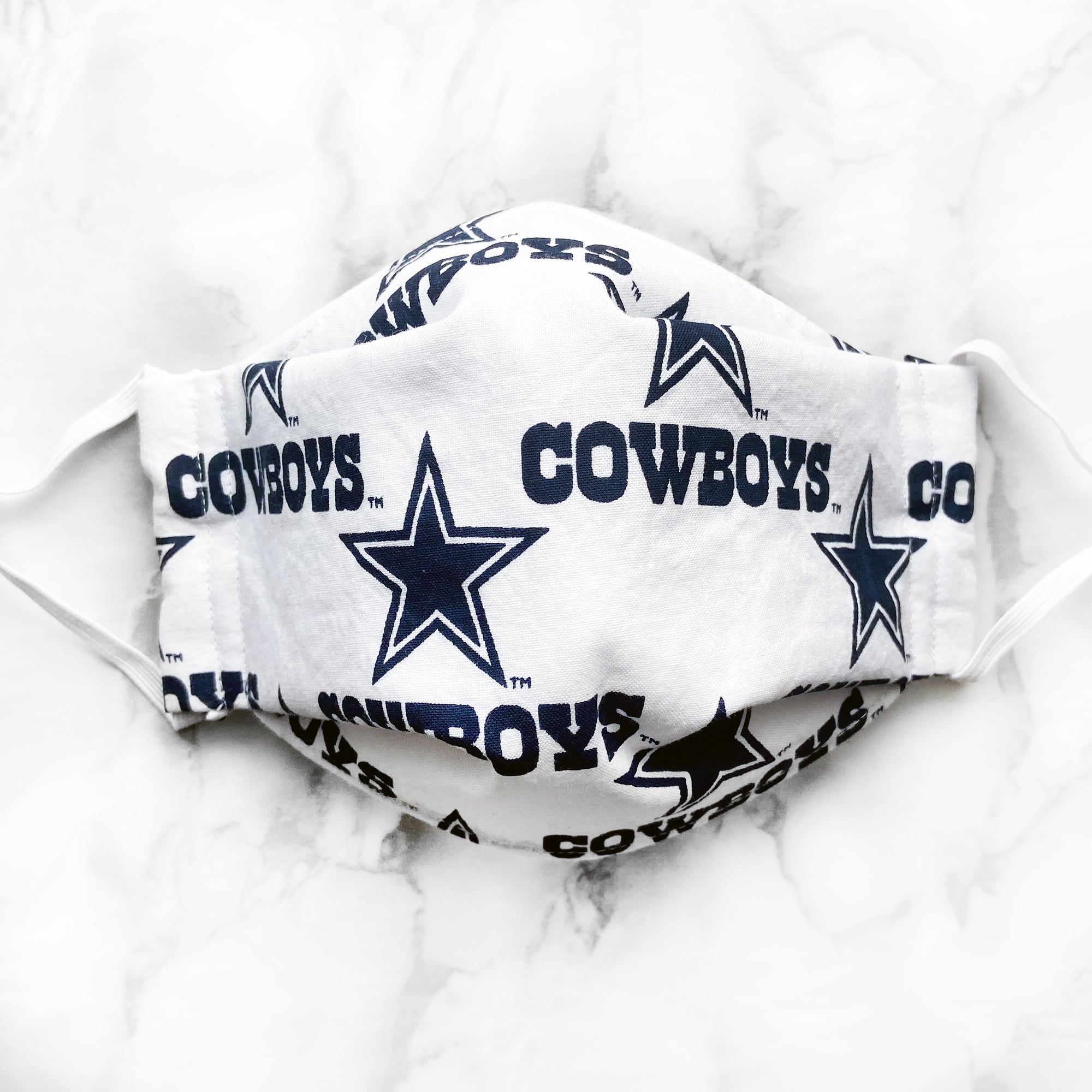 LIMITED EDITION Cowboys (White) 3D Pleated Face Mask