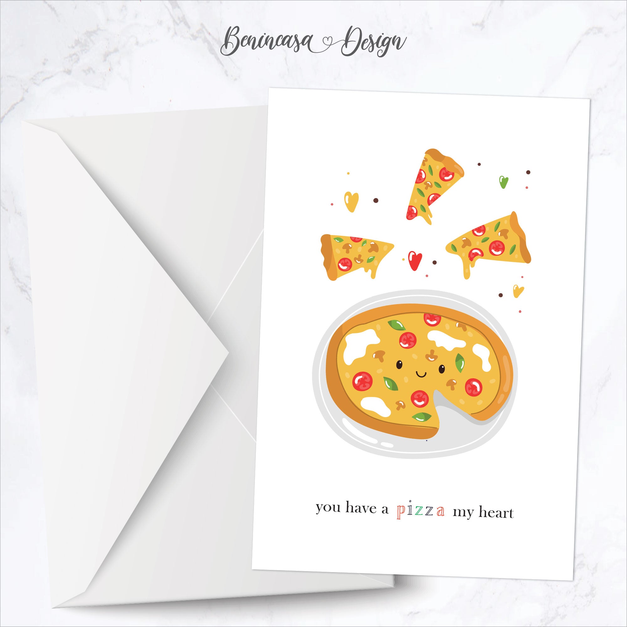 "Pizza My Heart" Greeting Card